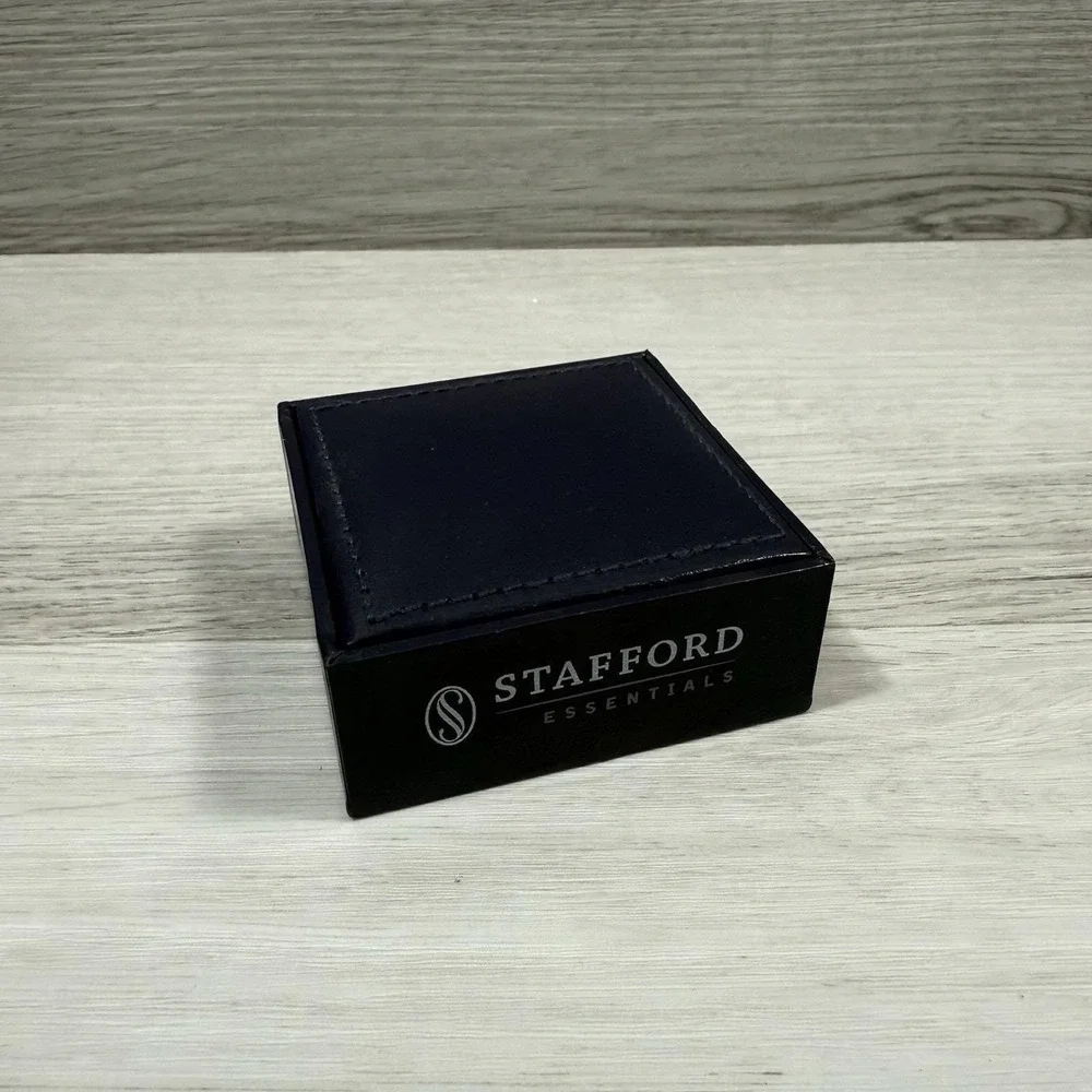 Stafford Men's Square Silver & Gold Cufflinks Metal No Stone